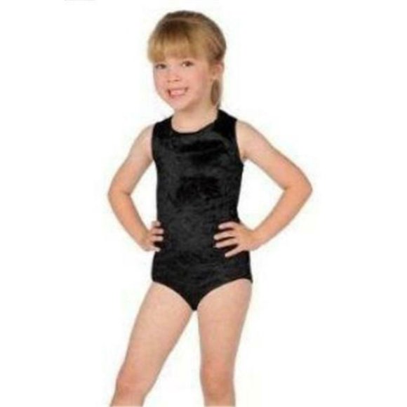 Halloween Girls Black Leotard Dance Ballet Costume Sleeveless Size Medium 8-10 - Picture 1 of 3